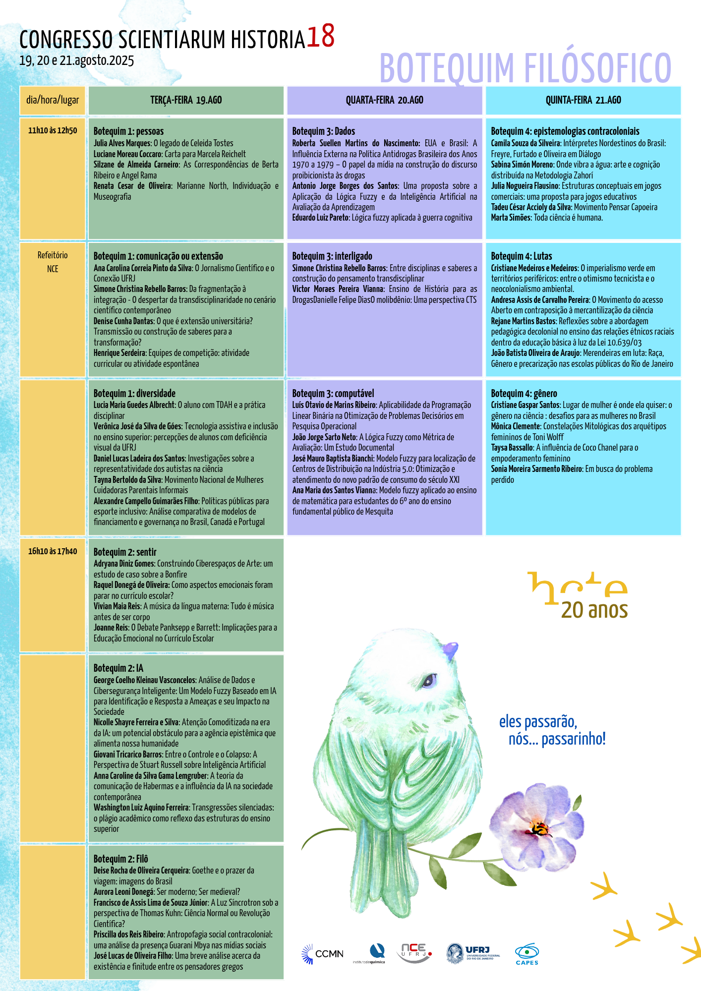 programa��o botequim